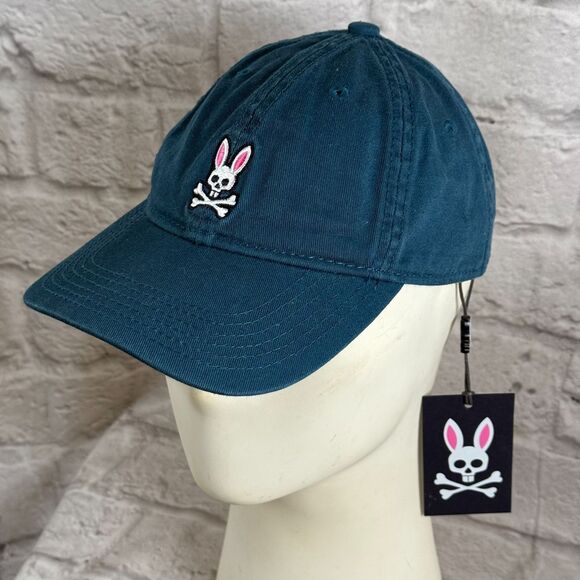 Psycho Bunny Navy Blue Baseball Cap Men's Adjustable Hat NWT Low Profile O/S - Picture 1 of 12